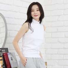 DIAMIGNON 女款Elia棉質彈性半高領無袖T恤