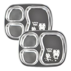 Kitchenyou 小老虎3格不鏽鋼點心盤, 單一顏色, 2個