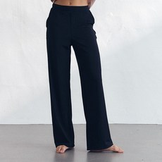 Cielcoco 女款耐穿寬版鬆緊腰長褲