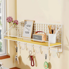 Younco 車鑰匙架 浴室 免鑽孔掛鉤 壁掛置物架, 白色