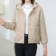 Paperments 女款 Laclé 鑽石菱格紋連帽鋪棉外套 13326