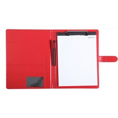 Allode 商務扣環式A4文件板, 1個, TYPE 04 紅色 含便條紙
