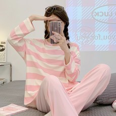 2'nd Pink 女款全國睡衣大賞條紋長袖睡衣套裝