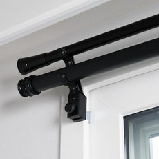 SaenghwalBaekseo 免釘免鑽窗簾桿掛鉤, 黑色, 2個