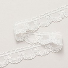 잠자는 숲속공주 오간자 자수 레이스 180cm, 화이트, 2개