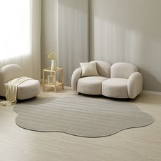 LEREVE 워셔블 사이잘룩 헤링본 비정형 수플레 러그