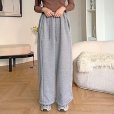 jalbba jean 女款 短版/長版 Fog 刷毛內裡 前開衩 下擺可調式 鬆緊帶 寬褲