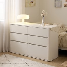 파로마 다리오 와이드 속깊은 빅수납 6단 서랍장 방문설치, 베이직 화이트, 6개