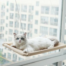 daysoy 貓用堅固透氣吊床, 米色, 1個