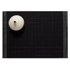 chilewich Selvage布邊餐墊, 黑白色, 36 x 48 cm, 1個