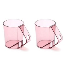 맥라이프 욕실 거꾸로 칫솔 꽂이 양치컵, 핑크, 2개