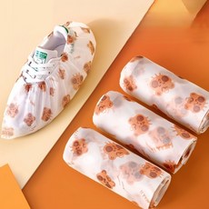 마켓피아 일회용 미끄럼방지 신발커버, 캐릭터 디자인, 50개
