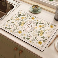 여신 미끄럼 방지 규조토 주방 고급 흡수 속건 식탁매트, 스타일8, 2개, 30 x 50 cm