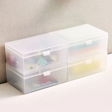 comet 半透明塑膠小卡硬卡套名片收納盒 4入, 1組, 半透明