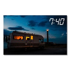 홈마인 LED 캔버스 프린팅 액자 시계 캠핑, 800-HM-CAMPING-30