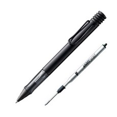 LAMY Alstar 圓珠筆 1.0 毫米 + M16F 黑色圓珠筆筆芯 0.8 毫米套組, 黑色, 1套