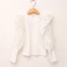 Bimbo Bimba 女童簍空蕾絲長袖襯衫