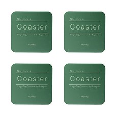 북유럽 홈 카페 레터링 코스터 4p, 그린 스퀘어
