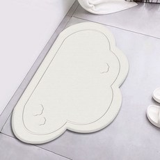 솔룸 규조토 부드러운 구름 모양 발매트, 화이트