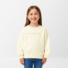 青少年用 BI Rosie 毛圈布 九分大學T恤