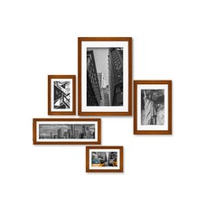 데코 인테리어 모던시티 액자 벽장식 스티커 세트, 뉴욕 + 브라운우드 내부프레임