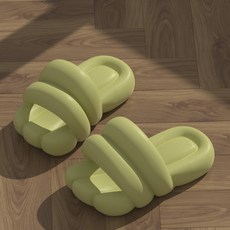 E.BREE.YOUNG 蓬鬆柔軟防樓層噪音麻花室內拖鞋 Low, 淺綠色, 1個