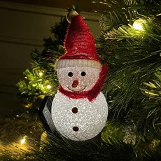 LENA ENERGY 太陽能雪人室內裝飾燈 聖誕裝飾品, 紅色雪人