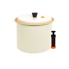 Sura無圖案ZURO鑄鐵真空米桶 5kg, 白色的