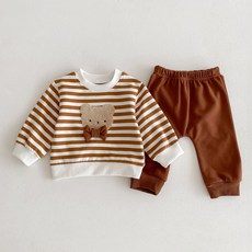 Bebeniz 兒童毛絨熊日常上下衣套裝