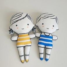 nalalamrskkang 插畫娃娃製作 Buddy Buddy DIY 2款套組, 2個, 嚕嚕, 啦啦