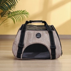 요런개 반려동물 통기성 좋은 기내용 이동가방, 샌드, 1개
