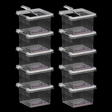 Lemongkrif 爬蟲迷你飼養籠 堆疊箱 6.5 x 6.5 x 4.5 cm, 透明, 10個