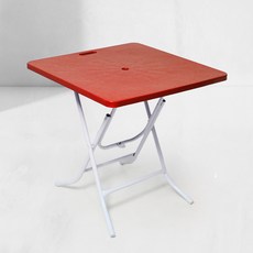 KSY 플리스틱 간이 접이식 사각 야외 테이블 B-246, 레드