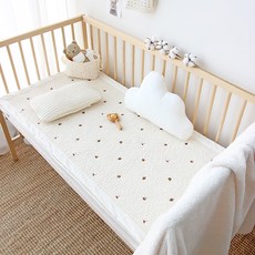 헬로미니미 신생아 누빔 침대패드, 도토리 자수, 1개