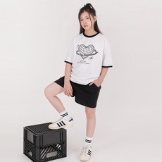 뉴틴즈 라운드넥 틴러브 반바지 상하의 세트