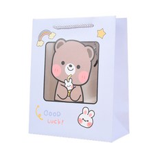 Maket Gamseong 可愛圖案紙質禮袋, 藍熊, 12個