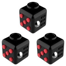 THAT'S THAT 童心未泯 Fidget 6面方塊 3入, 黑色 + 紅色