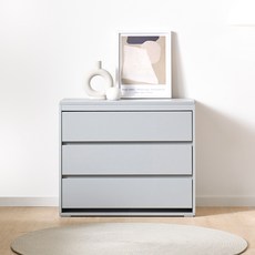 라온퍼니쳐 그라운 서랍장 방문설치, GRAY, 3단