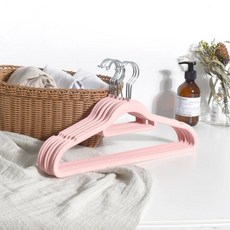 Life+ 360度旋轉無痕防滑植絨衣架 10個, 淺粉紅色