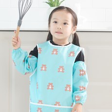 BEBE CHOUETTE 兒童圖案無袖連身美術圍裙 + 袖套組