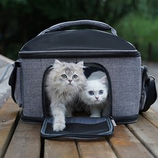 Spacecat 方形圓頂寵物外出包, 灰色, 1個