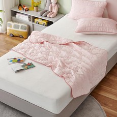 Modern House 豐基人造絲莫代爾兔子絎縫兩用被, 柔和粉紅