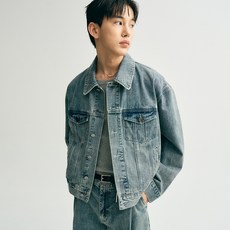 noirer 男士寬鬆短版丹寧夾克