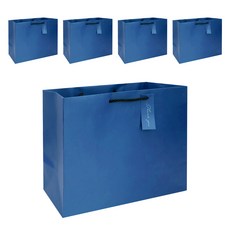 Lead home 高級珍珠謝禮寬版購物袋, 5個, 海軍藍