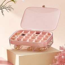 바오스레 프리미엄 트윙클 악세서리 분리 보석함, 라이트핑크, 1개