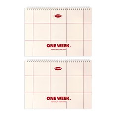 indigo 基本週記本週計畫表家計簿14個月萬年型 2入, 紅色