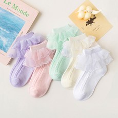 IBboom 女童用華麗蕾絲公主襪5件組 G10