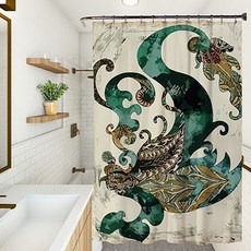 Market A 獨特動物圖案浴簾 YL016 120 x 180 cm, 1個