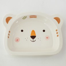 兒童陶瓷動物半月碗, 老虎, 1個