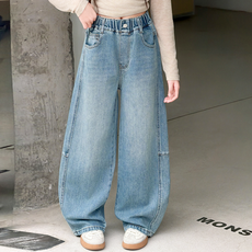 아동용 도파민 데님 와이드 팬츠